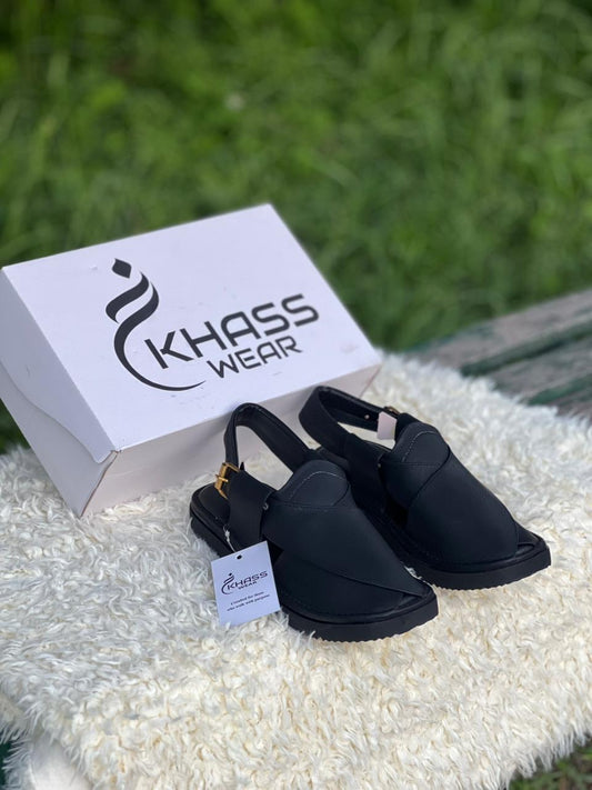 Goga Black Skecher Sole Light Weight Peshwari Chappal