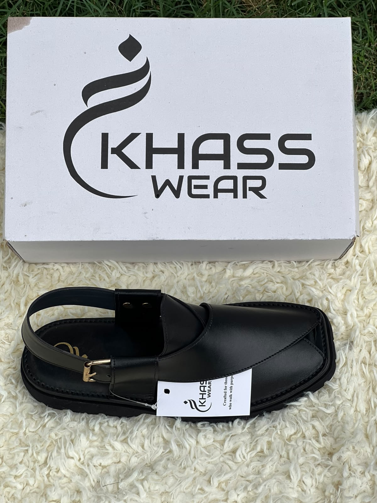 Khass Shadow Black Peshawari Chappal
