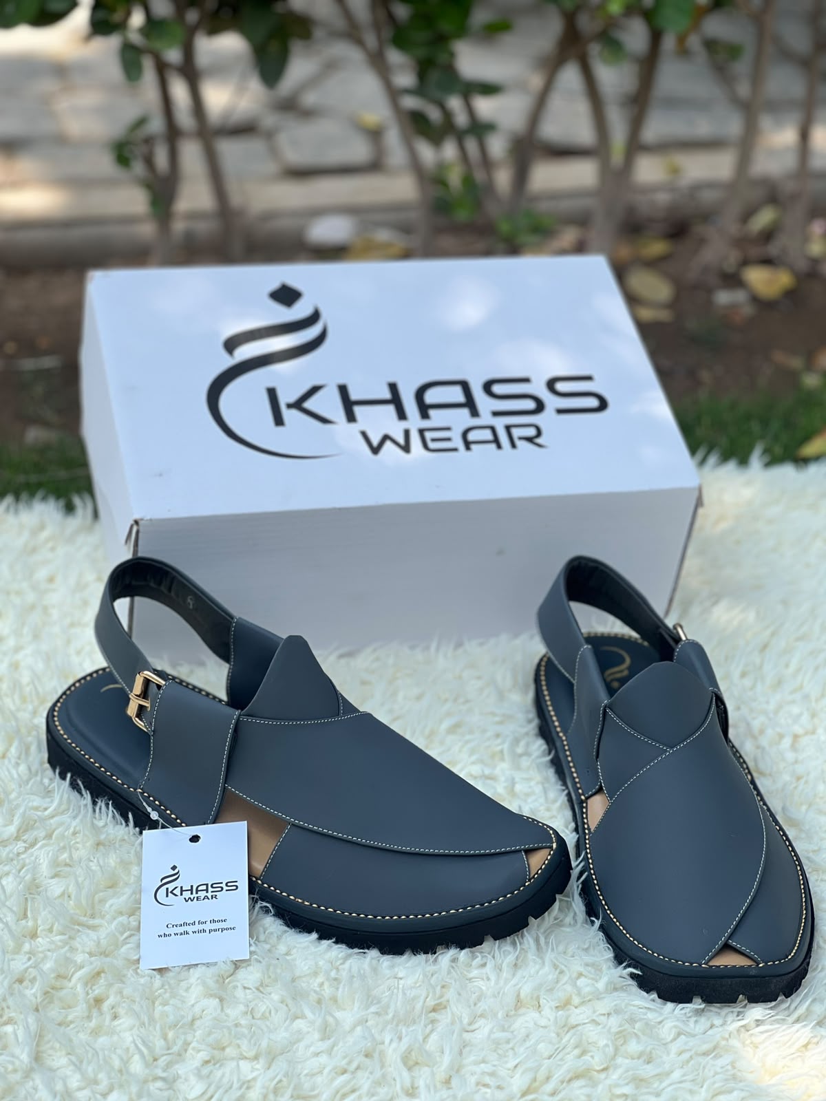 Slate Grey Artisan Handcrafted Peshawari Chappal