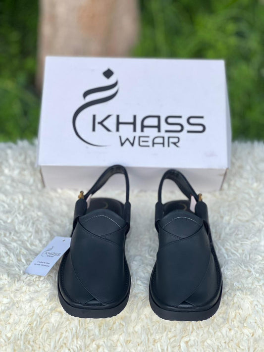 Goga Black Skecher Sole Light Weight Peshwari  Chappal