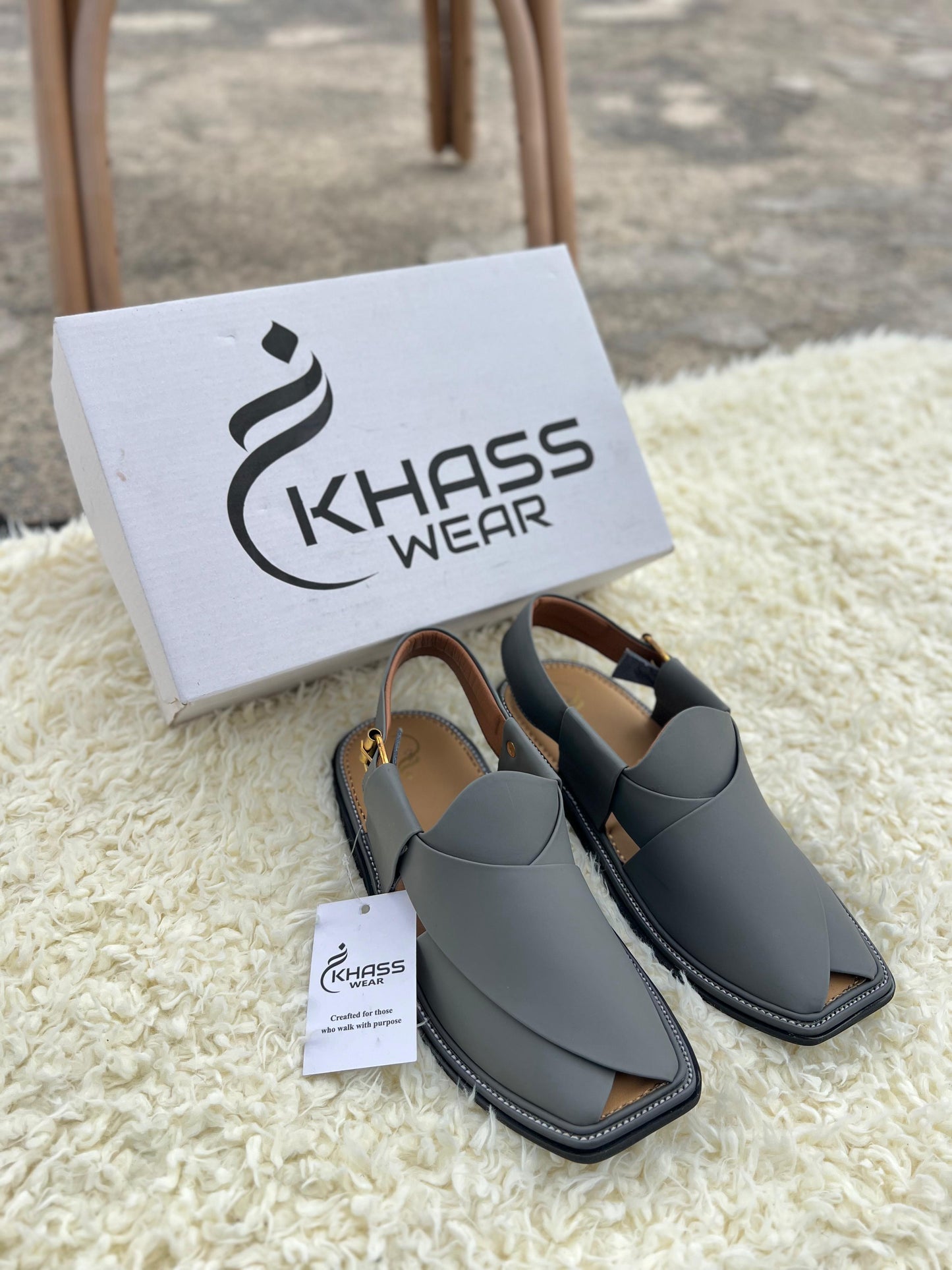 Slate Grey Classic Peshawari Chappal