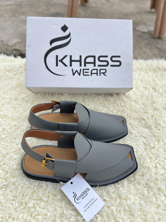 Slate Grey Classic Peshawari Chappal