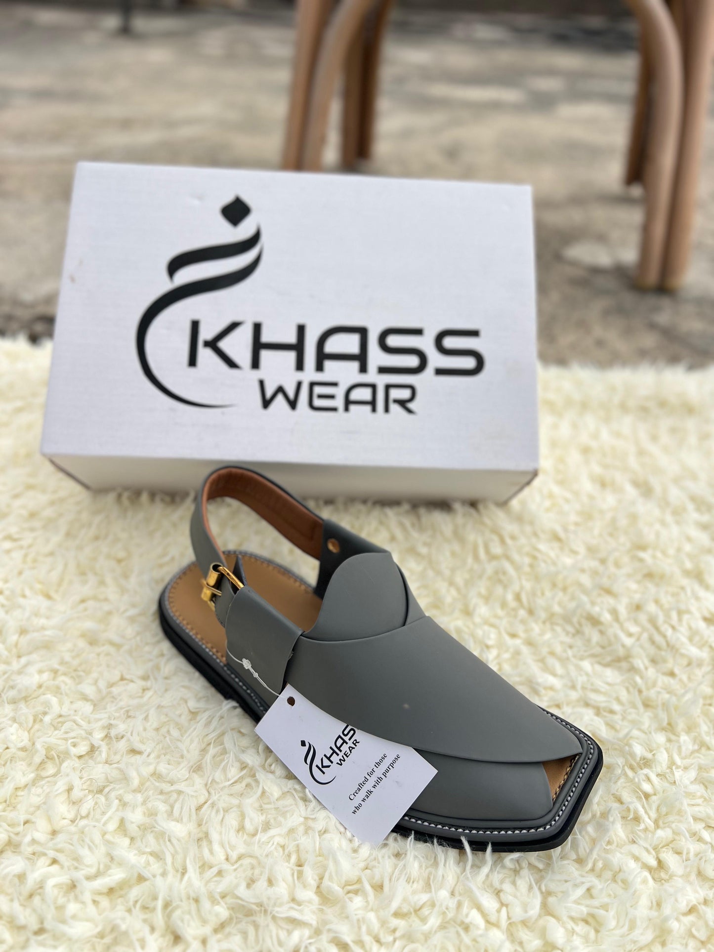 Slate Grey Classic Peshawari Chappal