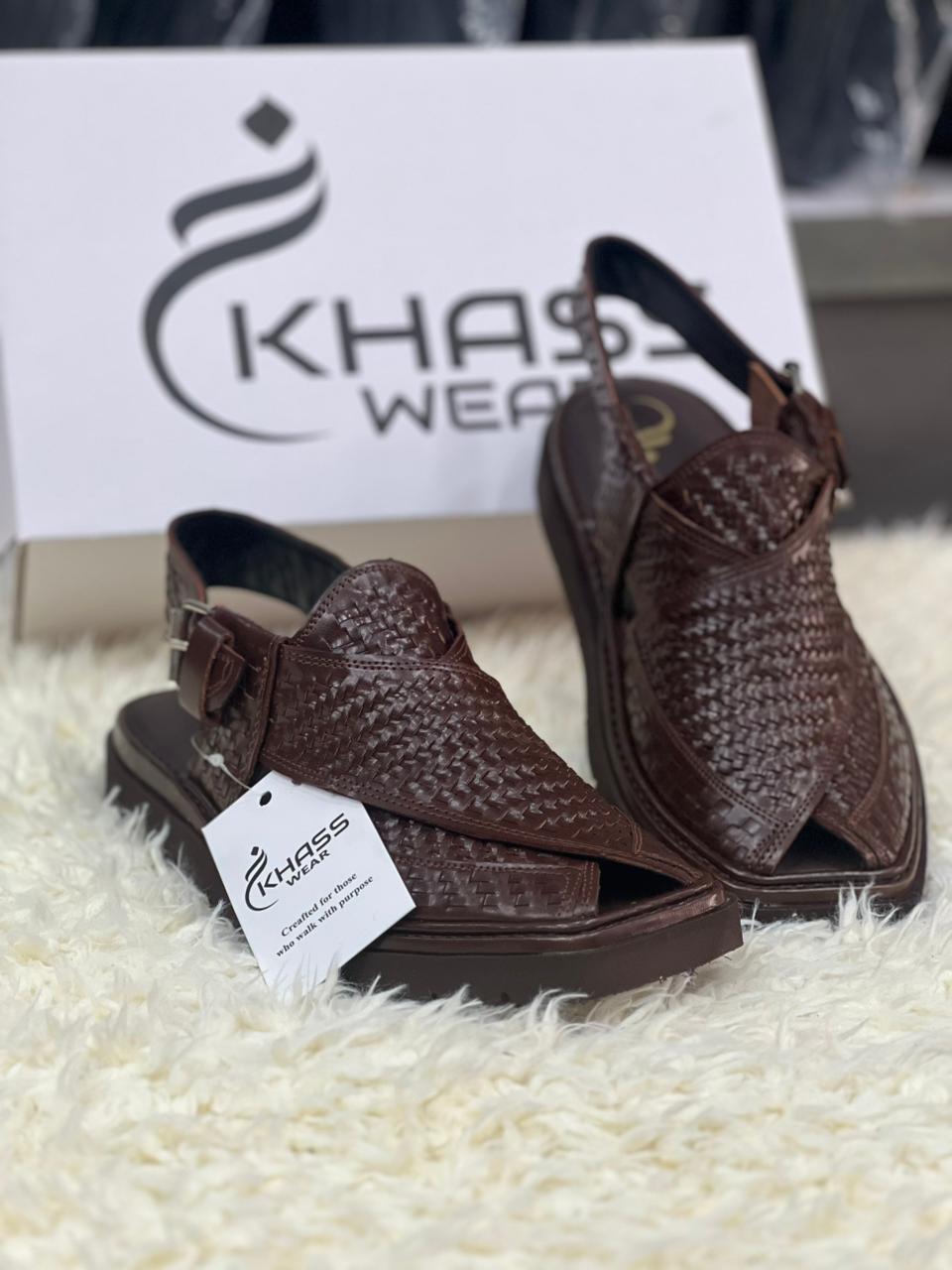 Air woven kaptaan brown signature