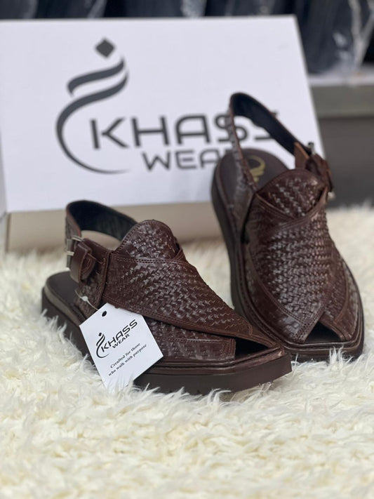 Air woven kaptaan brown signature