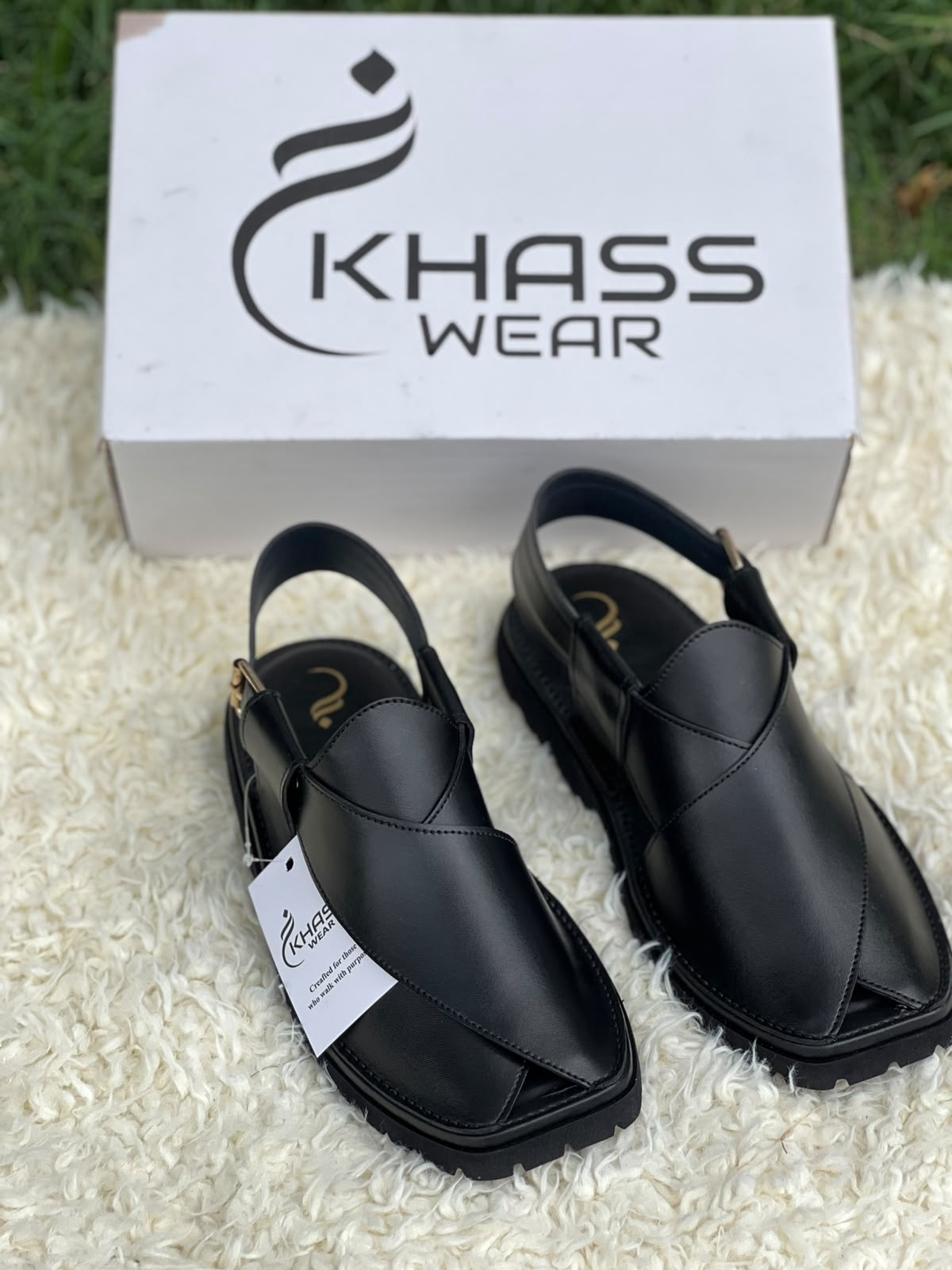 Khass Shadow Black Peshawari Chappal