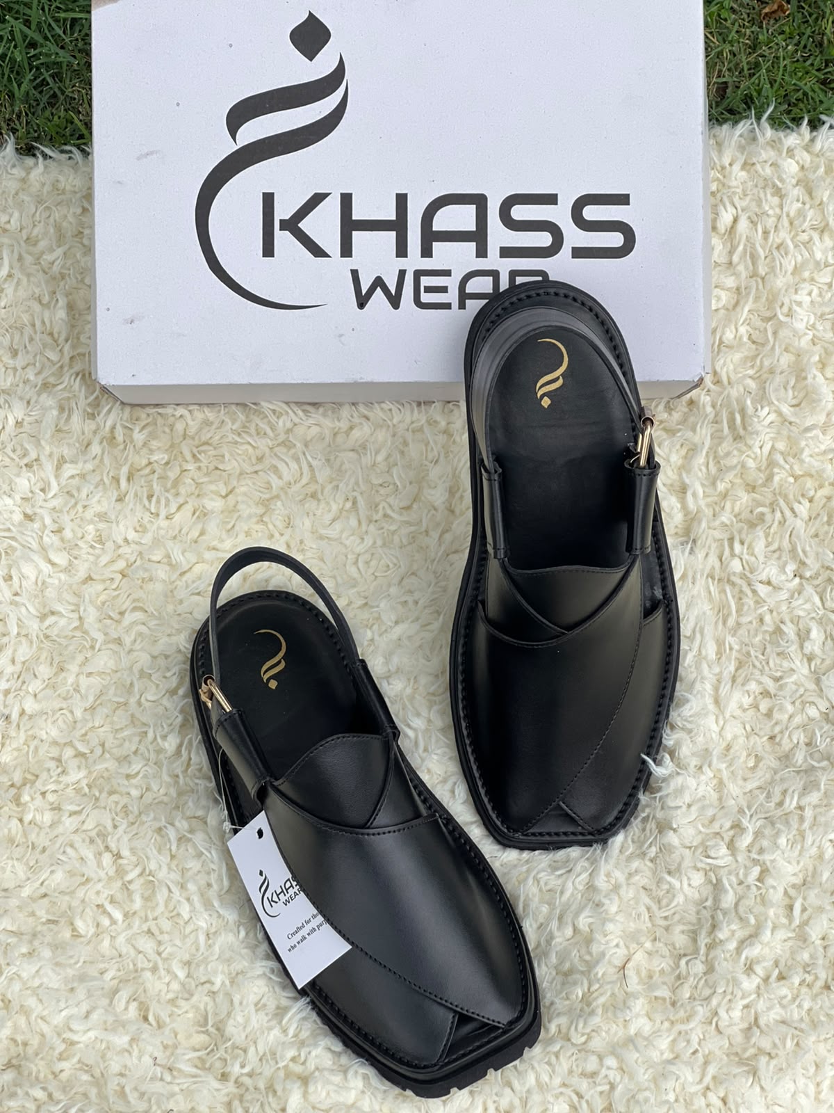 Khass Shadow Black Peshawari Chappal
